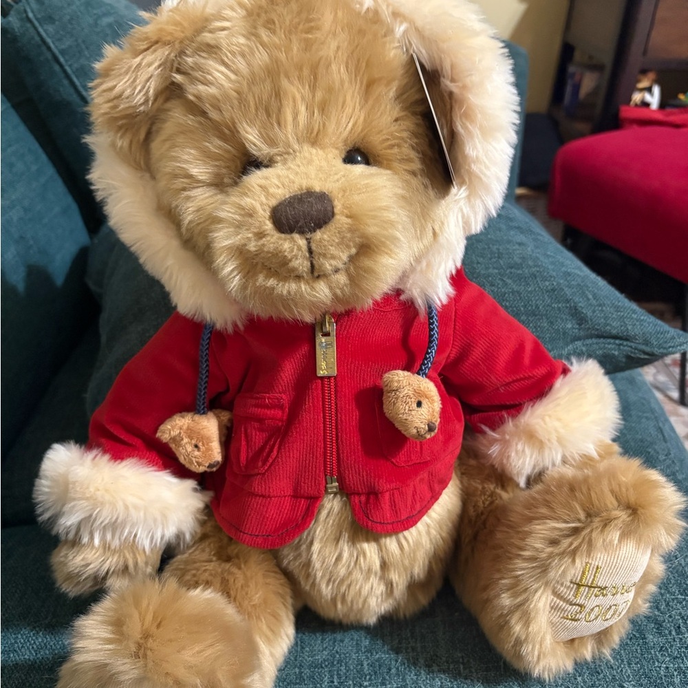 Harrods 2007 Brown and Red Stuffed Animal Teddy Bear